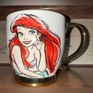 Super Cute 🥰 Disney Princess Little Mermaid 🧜‍♀️ Ariel Coffee Mug w/ Gold Trim